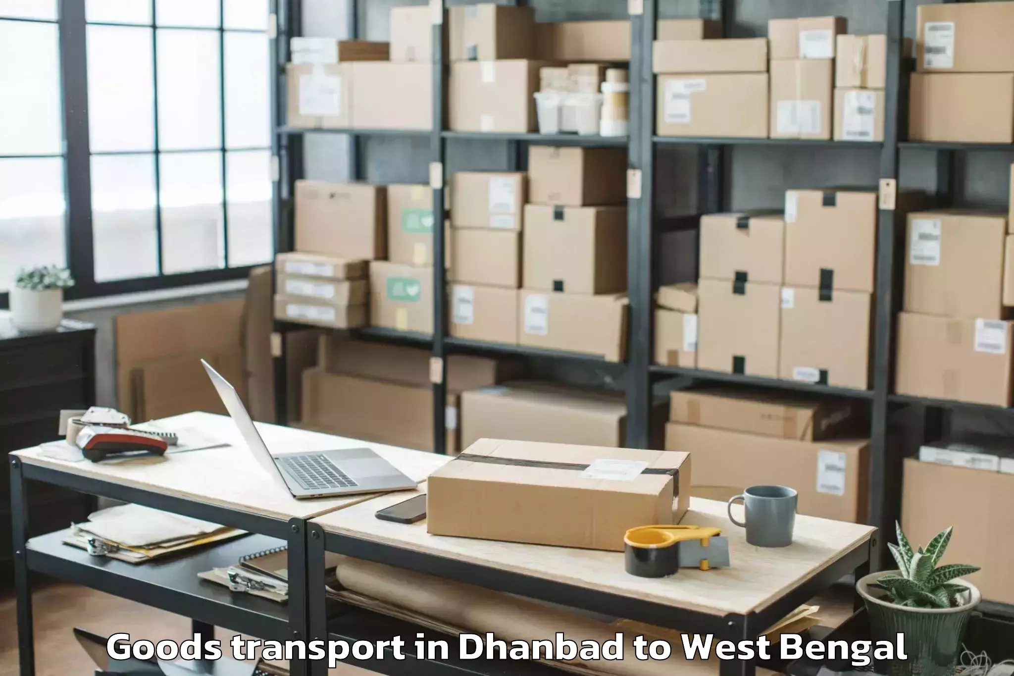 Professional Dhanbad to Mouza Sibpur Goods Transport